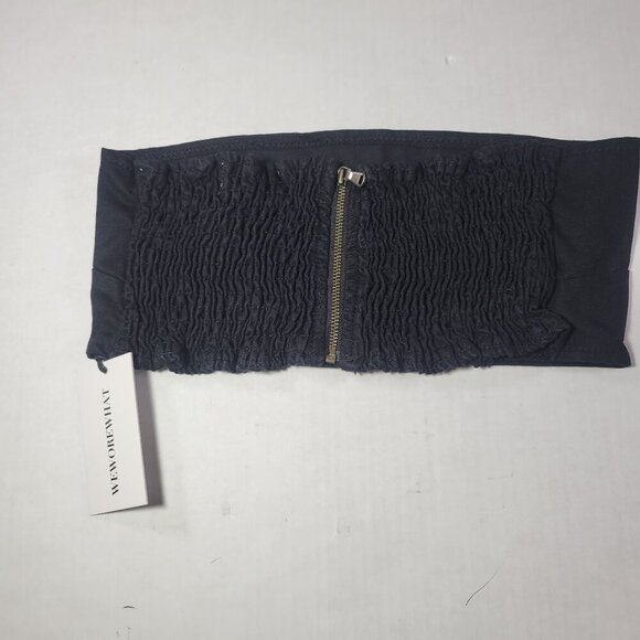 WeWoreWhat Women Black Cotton Blend Chic Strapless Bandeau Top Size Medium - Picture 7 of 9